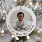 Will You Be My Godfather Photo Proposal Keramik Ornament