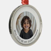 Will You Be My Godfathers Photo Proposal Ornament Aus Metall (Rechts)