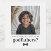 Will You Be My Godfathers Photo Proposal Weinetikett (Einzelnes Label)