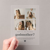 Will You Be My Godmother 4 Photo Proposal Card Acryleinladungen (Insitu (Handheld))