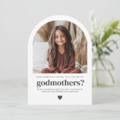 Will You Be My Godmothers Arch Photo Proposal Einladung (Stehend Vorderseite)