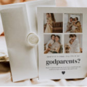 Will You Be My Godparents 4 Photo Proposal Card Einladung
