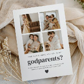 Will You Be My Godparents 4 Photo Proposal Card Einladung