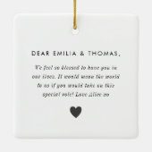 Will You Be My Godparents Photo Proposal Keramikornament (Rückseite)