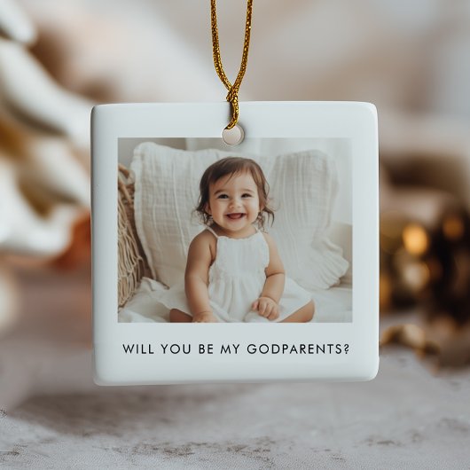 Will You Be My Godparents Photo Proposal Keramikornament