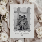 Will You Be My Godparents Wavy Photo Proposal Card Einladung