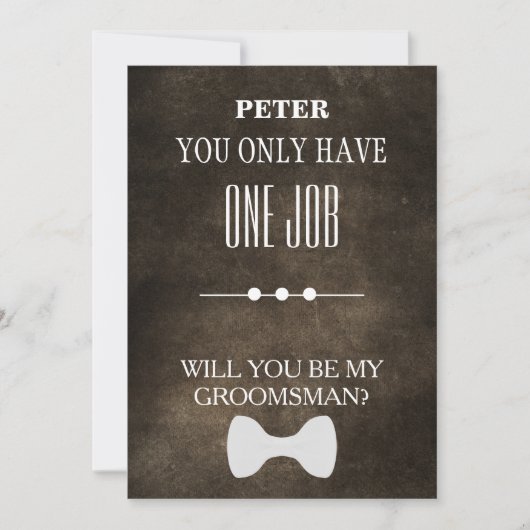 Will You Be My Groomsman? Invitation Einladung (Vorderseite)