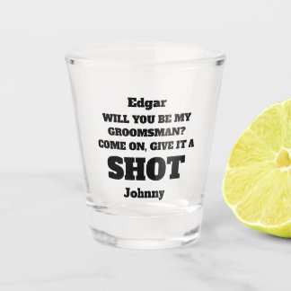 Will You Be My Groomsmen Proposal Shot Glass Schnapsglas