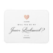 Will You Be My Junior Bridesmaid Pink Heart Magnet (Horizontal)