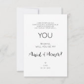 Will You Be My Maid of Honor Quote Photo Proposal (Rückseite)
