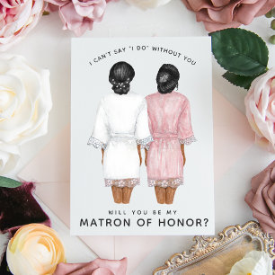 Will You Be My Matron of Honor? Girls in Robes Inv Einladung