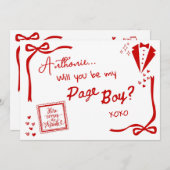 Will you be my Page Boy Card Invitation Einladung (Vorne/Hinten)