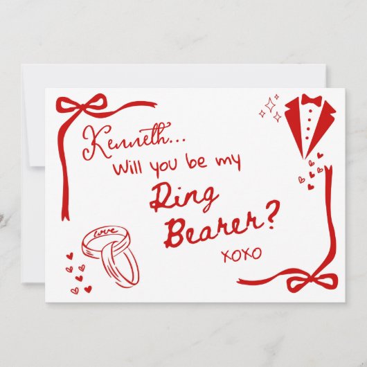 Will you be my Ring Bearer Card Invitation Einladung (Vorderseite)