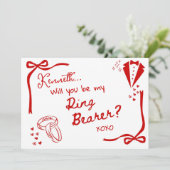 Will you be my Ring Bearer Card Invitation Einladung (Stehend Vorderseite)