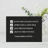 Will You Be My Usher Funny Digital Invitation Card Einladung (Stehend Vorderseite)