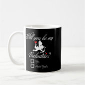 Will You Be My Valentine Funny Heart Cud V-day Kaffeetasse (Links)