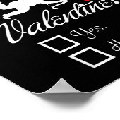 Will You Be My Valentine Funny Heart Cud V-day  Poster (Ecke)
