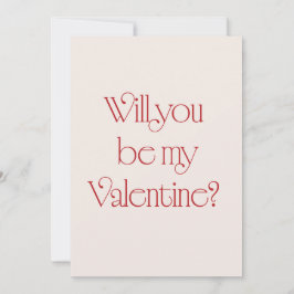 Will You Be My Valentine? Minimal Card Einladung