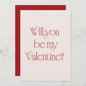 Will You Be My Valentine? Minimal Card Einladung (Vorne/Hinten)
