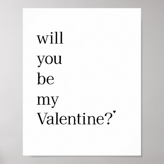 Will you be my Valentine? - poster (Vorne)