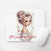 Will You Be My Valentine – Romantic Art Print Mousepad (Mit Mouse)