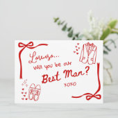 Will you be our Best Man Card Invitation Einladung (Stehend Vorderseite)