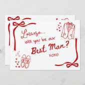 Will you be our Best Man Card Invitation Einladung (Vorne/Hinten)