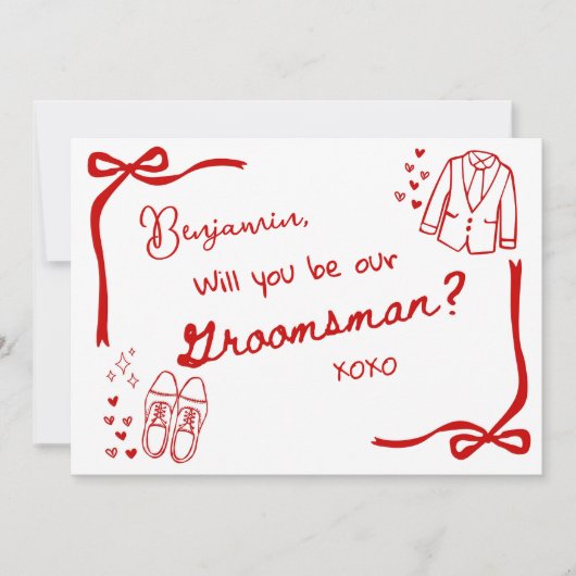 Will you be our Groomsman Card Invitation Einladung (Vorderseite)