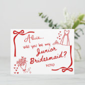 Will you be our Junior Bridesmaid Card Invitation Einladung (Stehend Vorderseite)