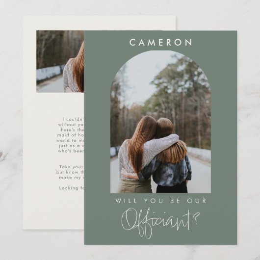 Will you be our Officiant Minimalist Photo 2-sided (Vorne/Hinten)