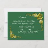 Will You Be Our Ring Bearer? Emerald Green & Gold (Vorderseite)