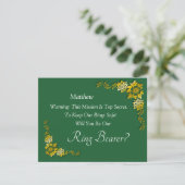 Will You Be Our Ring Bearer? Emerald Green & Gold (Stehend Vorderseite)