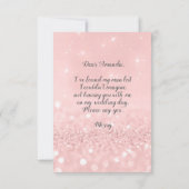 Will you Bridesmaid Glitzer Grau Dress Pink Veil Einladung (Rückseite)