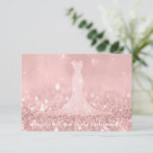 Will you Bridesmaid Glitzer Red Bean Diamond Dres Einladung (Stehend Vorderseite)