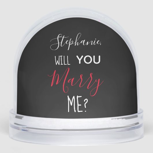 Will You Marry Me CUSTOM Photo Marriage Proposal Schneekugeln (Vorderseite)