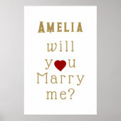 Will you marry me Heart Red Romantic Proposal Poster (Vorne)