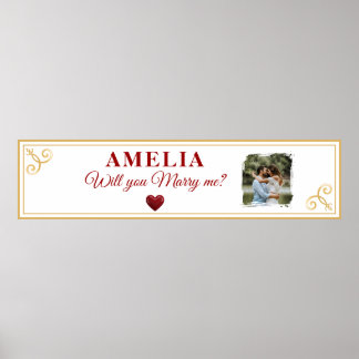 Will you marry me Heart Romantic Proposal Photo Poster