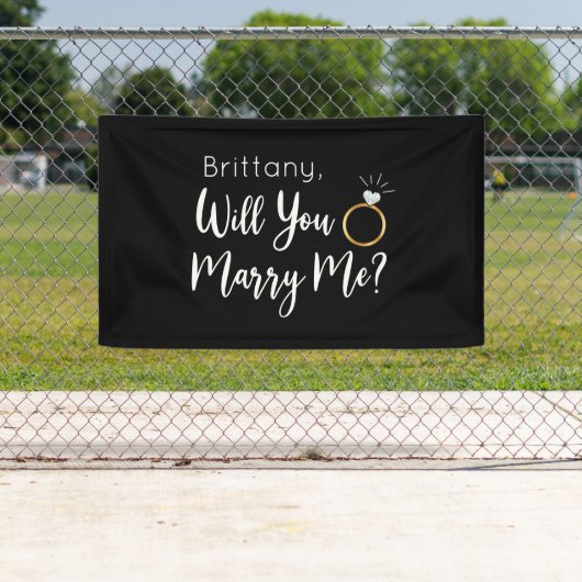 Will you Marry Me Proposal Sign banner backdrop (Insitu)