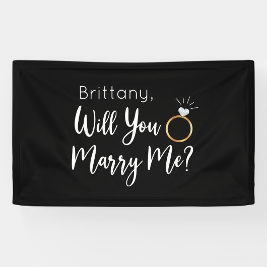 Will you Marry Me Proposal Sign banner backdrop (Horizontal)