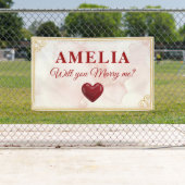 Will you marry me Red Heart Romantic Proposal Banner (Insitu)