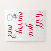 "Will You Marry Me?" Red n White Engagement Puzzle (Horizontal)