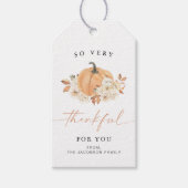 WILLA dankbar für Sie Pumpkin Erntedank Geschenkanhänger (Vorderseite)