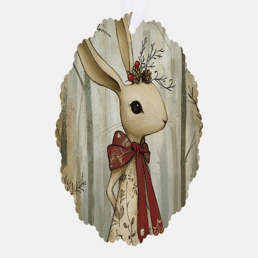 Willa the Rabbit | Woodland Whimsy Ornament Karte (Rechts)