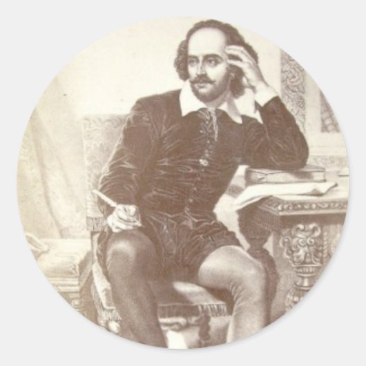 Willaim Shakespeare Runder Aufkleber (Vorderseite)