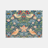 Willam Morris Erdbeerdieb, Vintage Vögel Fleecedecke (Vorderseite (Horizontal))