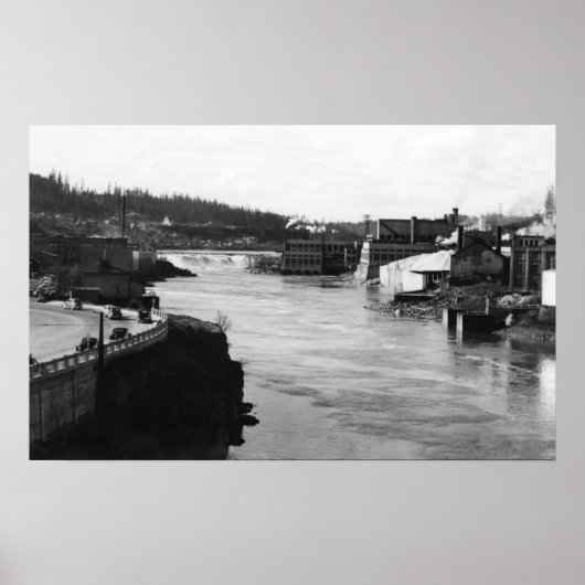 Willamette Falls und Paper Mills Oregon City Poster (Vorne)