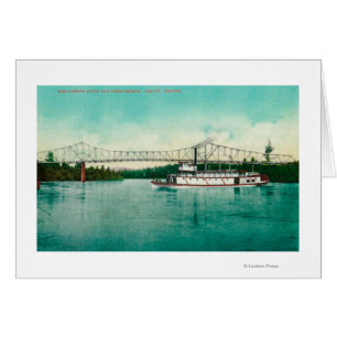 Willamette Fluss und Stahl-Brücke in Albanien
