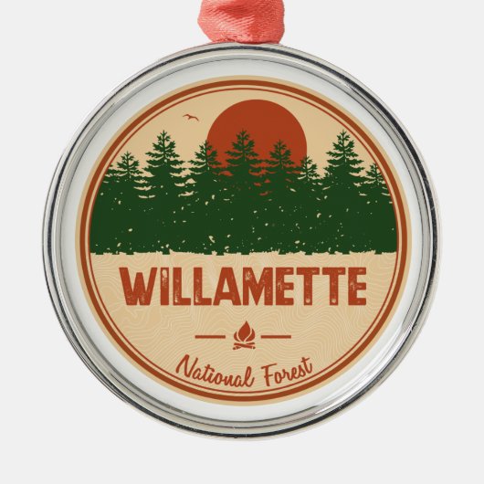 Willamette National Forest Ornament Aus Metall (Vorne)