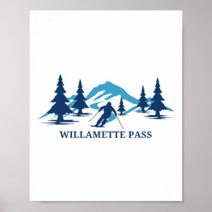 Willamette P Oregon Skigebiet Skifahren Skifahrer Poster