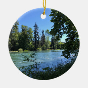 Willamette River Keramik Ornament